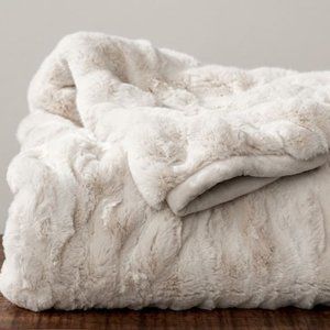 Brand New Pottery Barn Ruched Faux Fur Throw!!